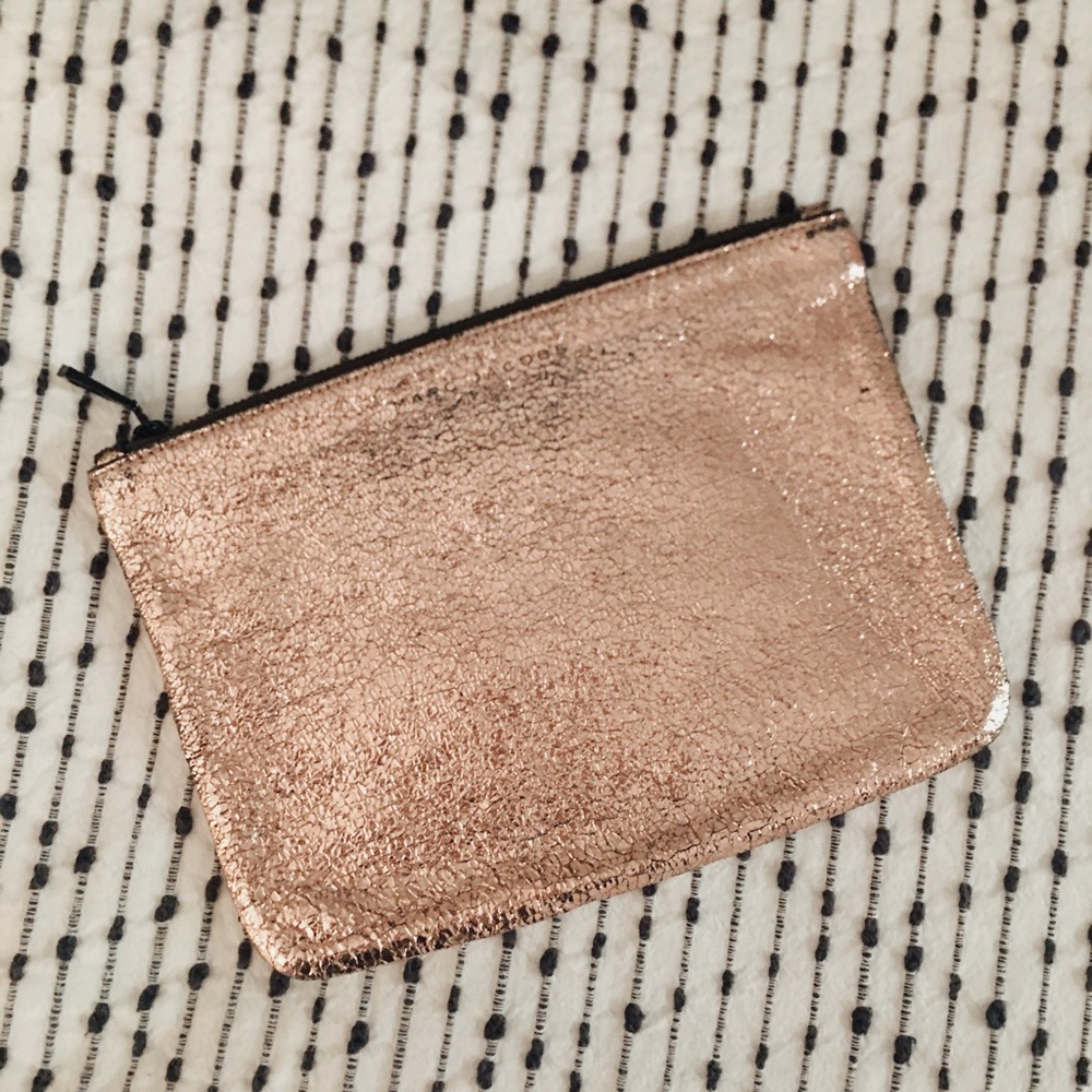 Marc Jacobs Rose Gold Zipper Clutch